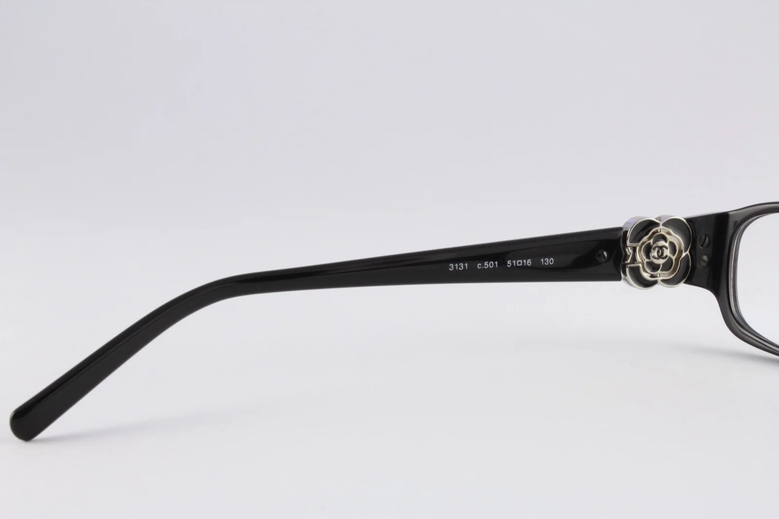 Rare Authentic Chanel 3131 501 Black Camellia 51mm Glasses Frames Italy RX-able 4