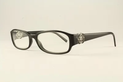 Rare Authentic Chanel 3131 501 Black Silver 53mm Camellia Frames Glasses RX-able 2