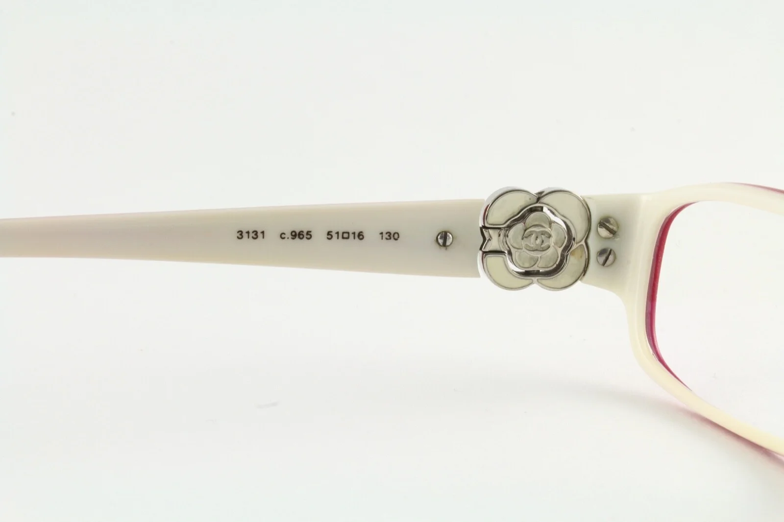 Rare Authentic Chanel 3131 c.965 Pink/White 51mm Glasses Frames Italy RX-able 4
