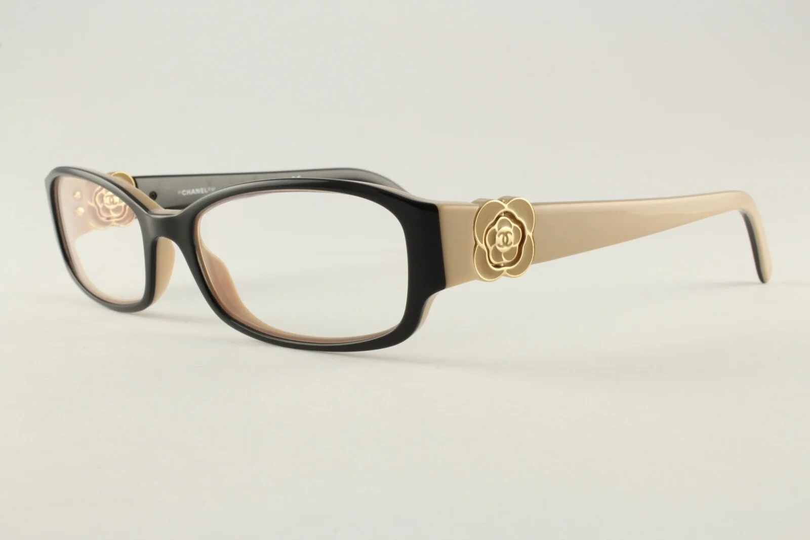 Rare Authentic Chanel Mod. 3131 c.1013 Beige/Black 51mm Glasses Frames RX-able 2