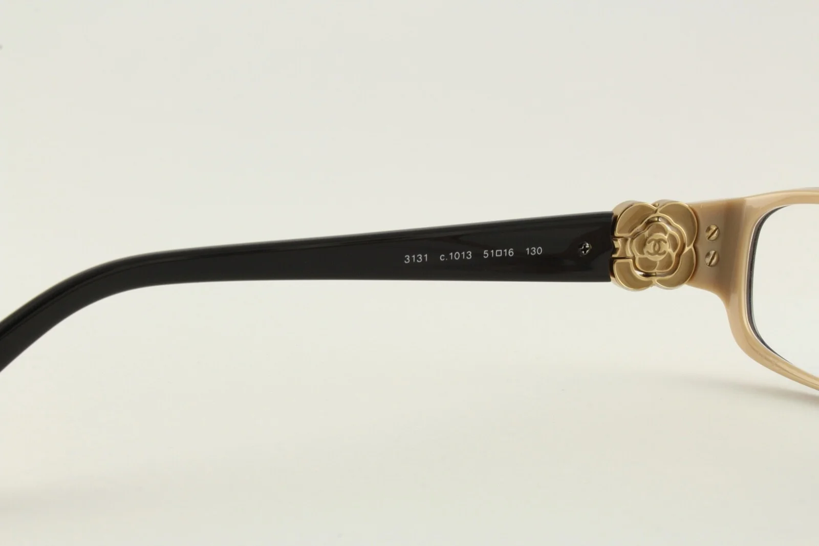 Rare Authentic Chanel Mod. 3131 c.1013 Beige/Black 51mm Glasses Frames RX-able 4