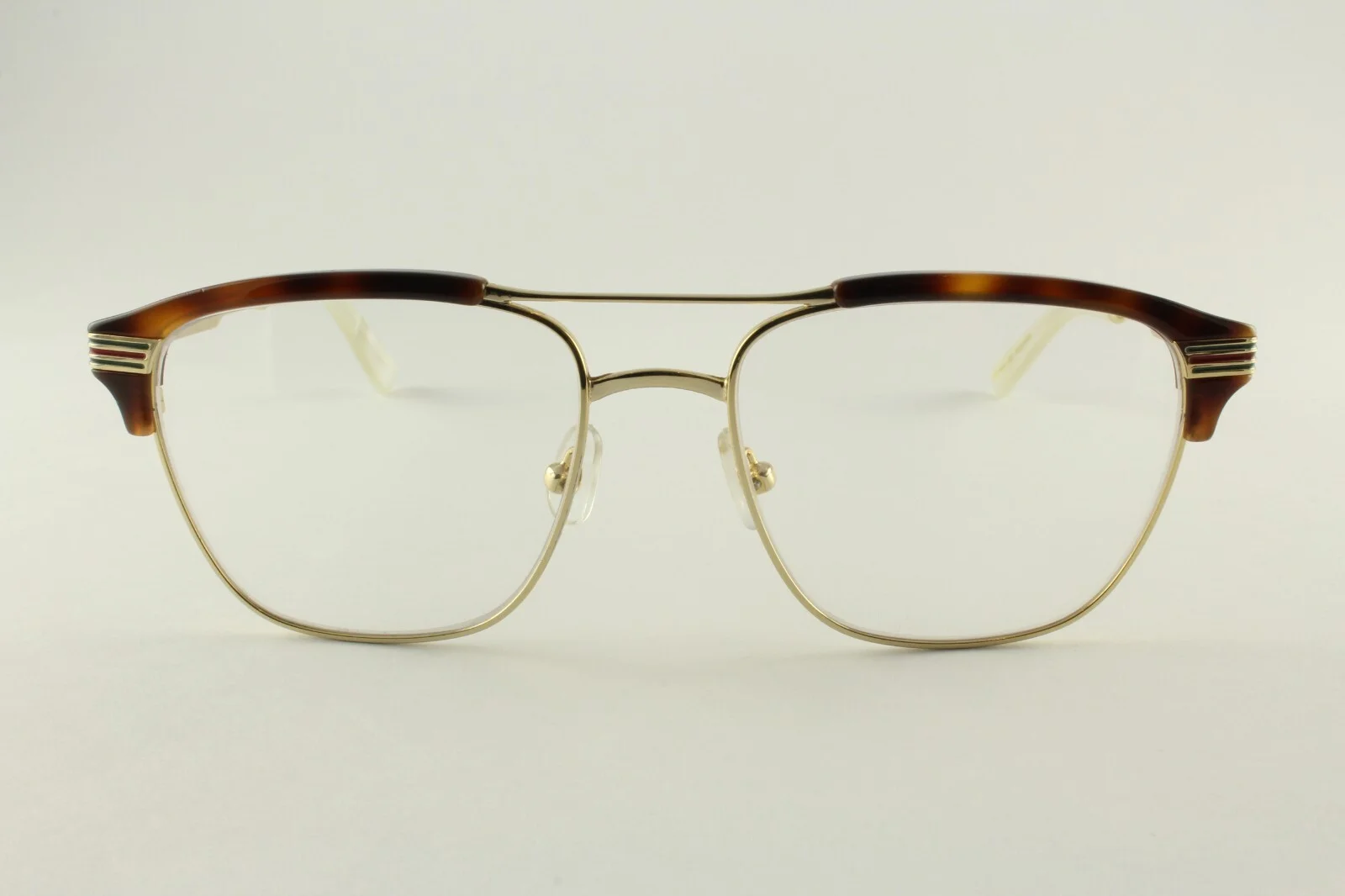 Rare Authentic Gucci GG0241O 001 54mm Gold Tortoise Pearl Glasses Frames Italy