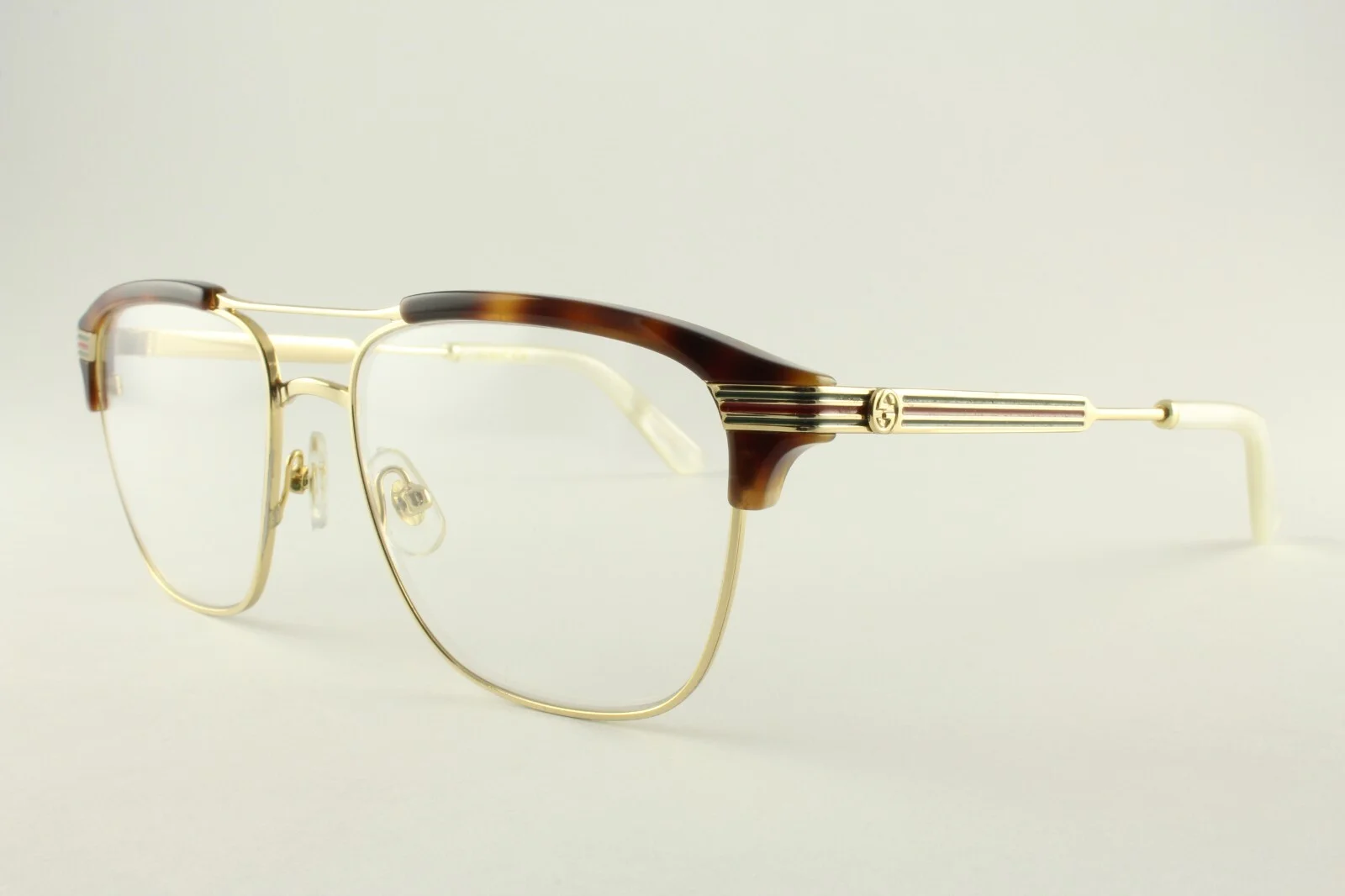 Rare Authentic Gucci GG0241O 001 54mm Gold Tortoise Pearl Glasses Frames Italy 2
