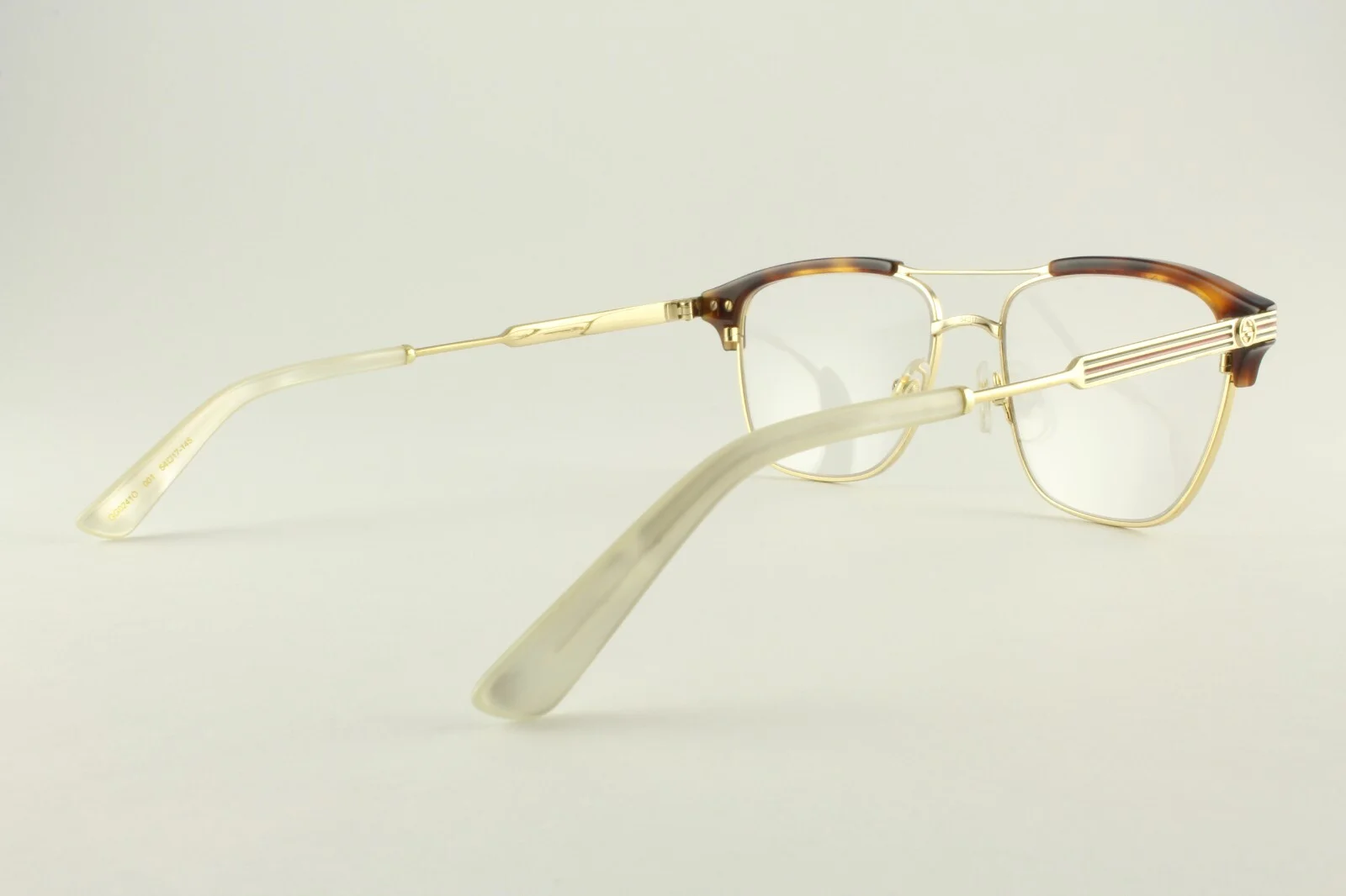 Rare Authentic Gucci GG0241O 001 54mm Gold Tortoise Pearl Glasses Frames Italy 3