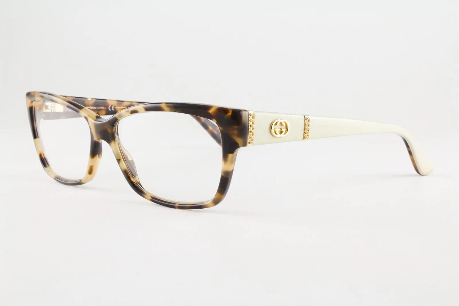 Rare Authentic Gucci GG3559 L7B Havana Honey Gold White 51mm Glasses Italy 2