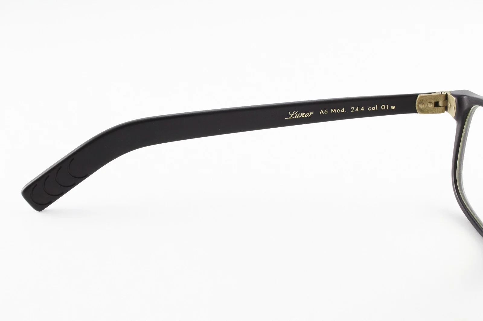 Rare Authentic Lunor A6 Mod. 244 col.01 50mm Matte Black Frames Glasses Germany 4