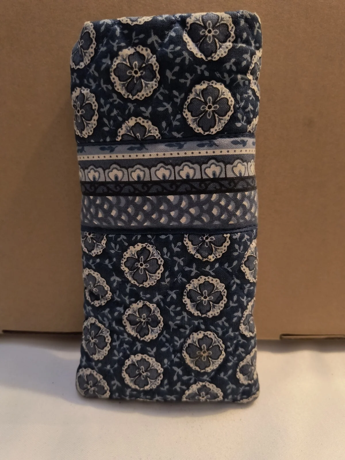 RARE Find -Vera Bradley Indigo Double Quilt Cotton Eyeglass Case Retired Pattern 2