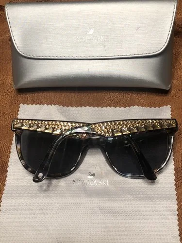 Rare Jimmy Crystal Swarovski Eyeglasses Frames Only Bling Tort Plum 135