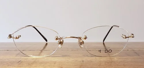 Rare Modo Eyeglasses Mod 459 Gold Rimless Frames 46-21-145 4