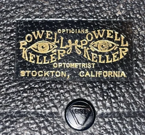 RARE OLD WEST 1890s STOCKTON CALIFORNIA POWELL KELLER GLASSES - MUSEUM GRADE -