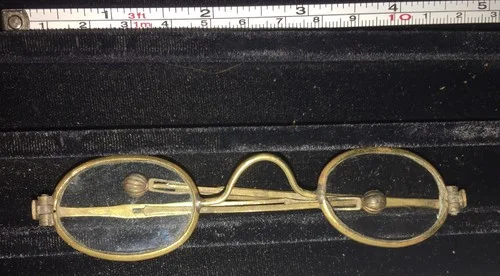 Rare Pair Early American Gold Filled Eyeglasses Spectacles Antique 19th Century