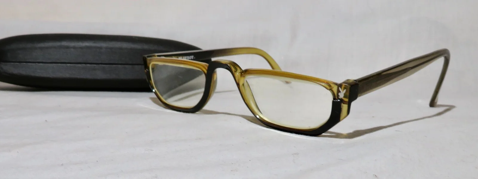 Rare Vintage Playboy Eyewear 1/2 Frames Brown plastic eyeglass / readers