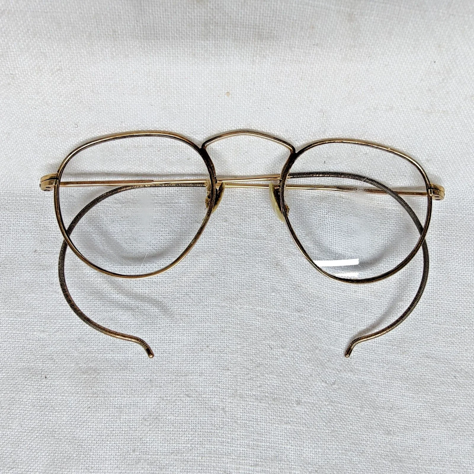 Rare Vintage Wire-Rim Spectacles ‐ATQ ARTCRAFT NOKOROD 1/10 12K GF 40[]16-140MM