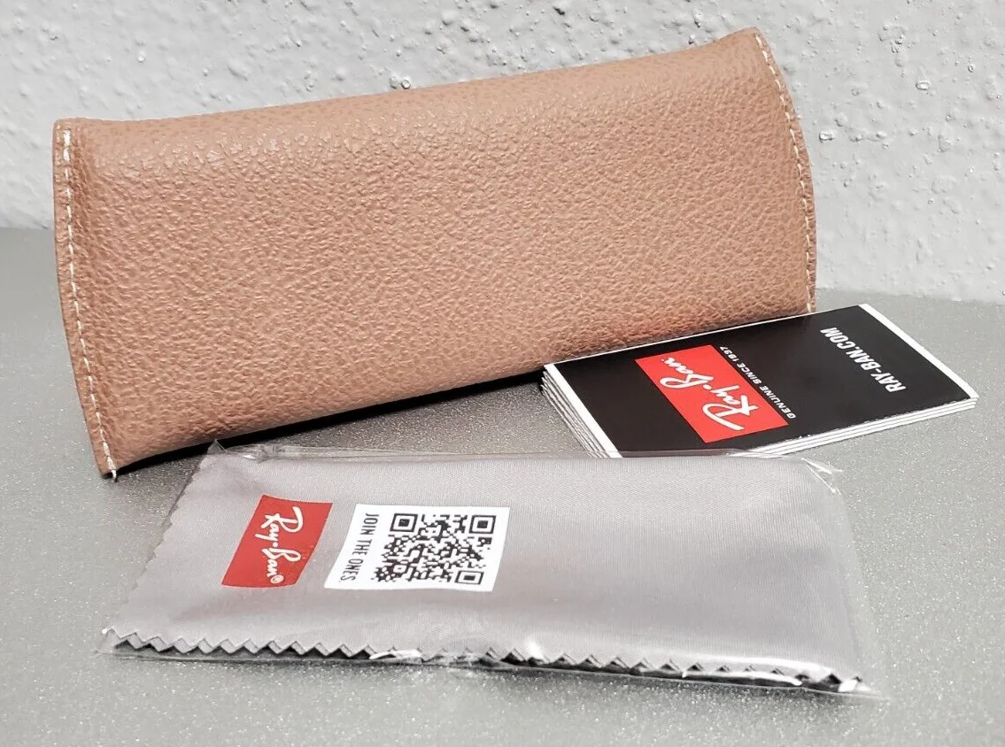 Ray-Ban 1971 Square Beige Sunglasses/Eyeglasses Case + Cleaning Cloth+Booklet 4