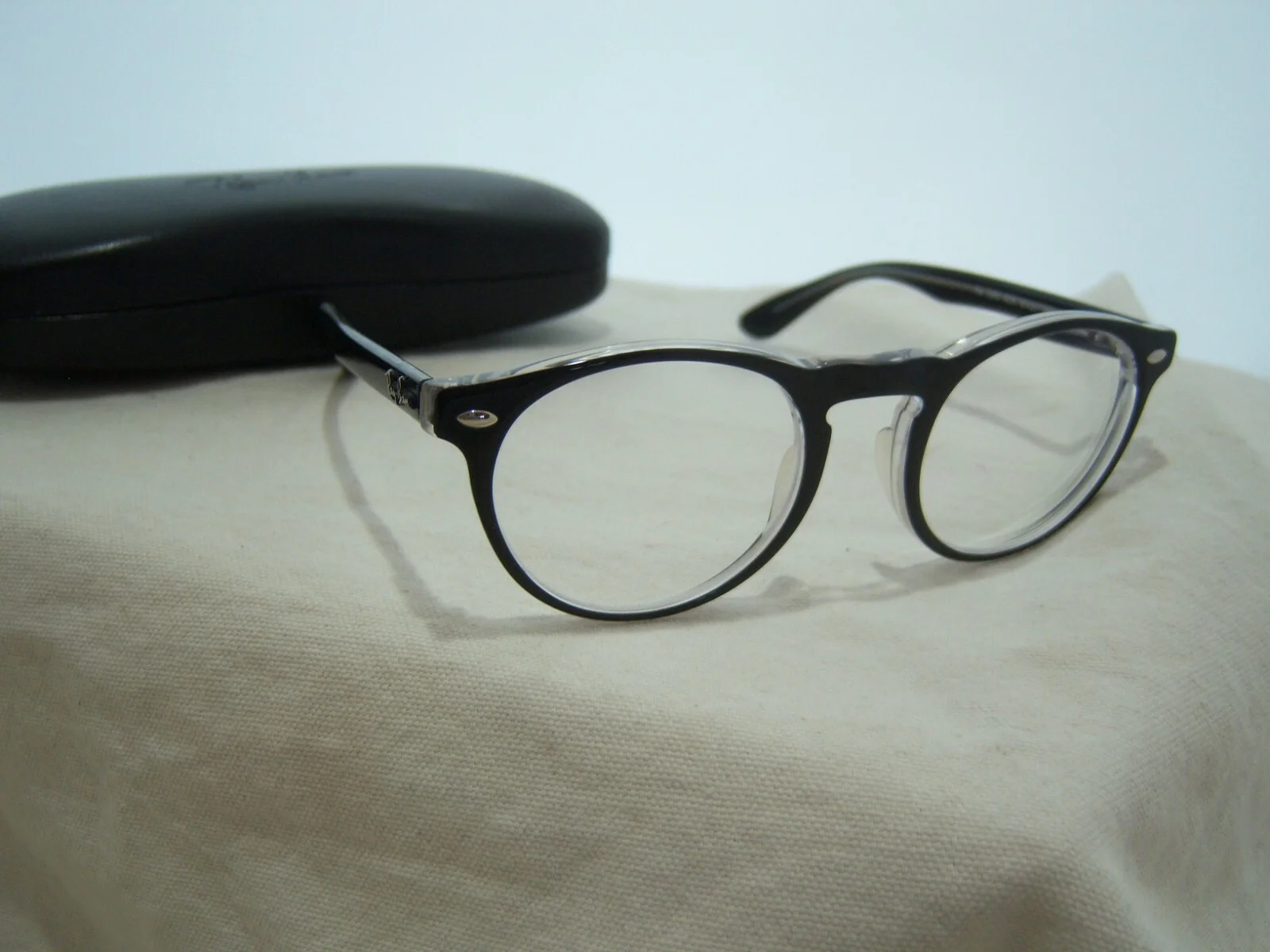 RAY BAN BLACK ROUND EYEGLASS FRAMES RB 52832034 Plastic Clear