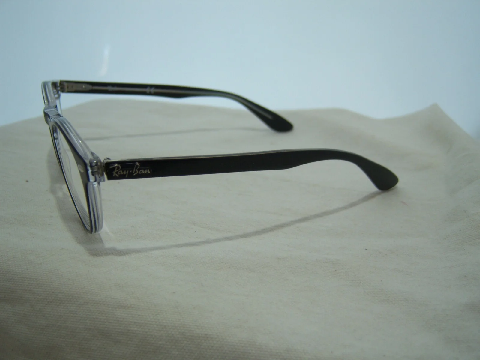 RAY BAN BLACK ROUND EYEGLASS FRAMES RB 52832034 Plastic Clear 3