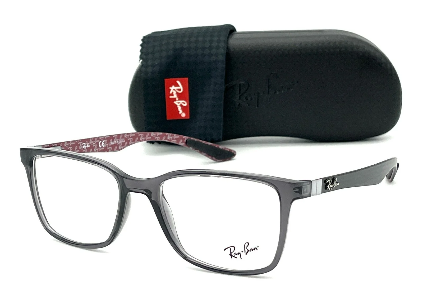 Ray Ban CARBON FIBER RX8905 Transparent Gray /Demo Lens 53mm Eyeglasses RB8905