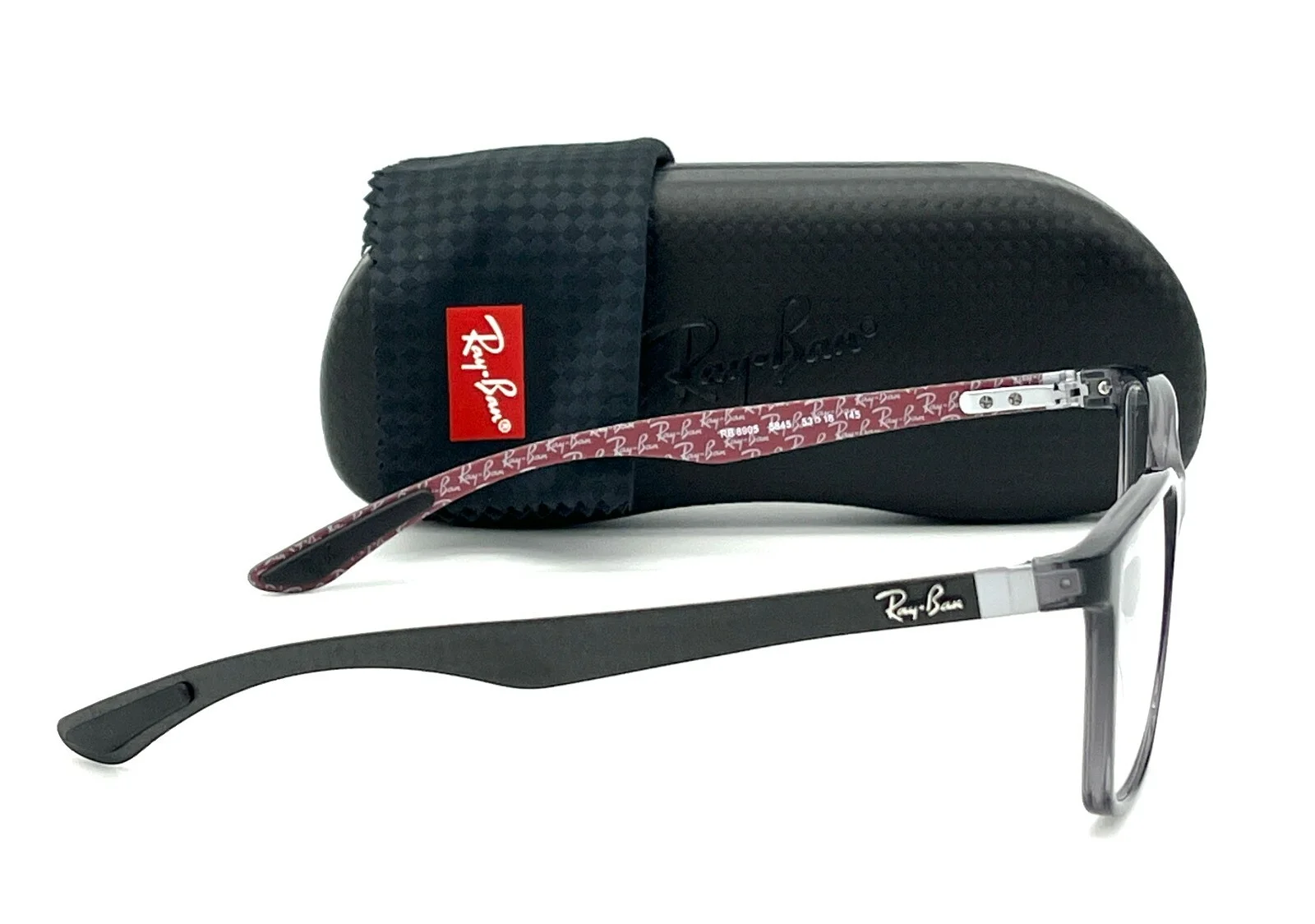 Ray Ban CARBON FIBER RX8905 Transparent Gray /Demo Lens 53mm Eyeglasses RB8905 4