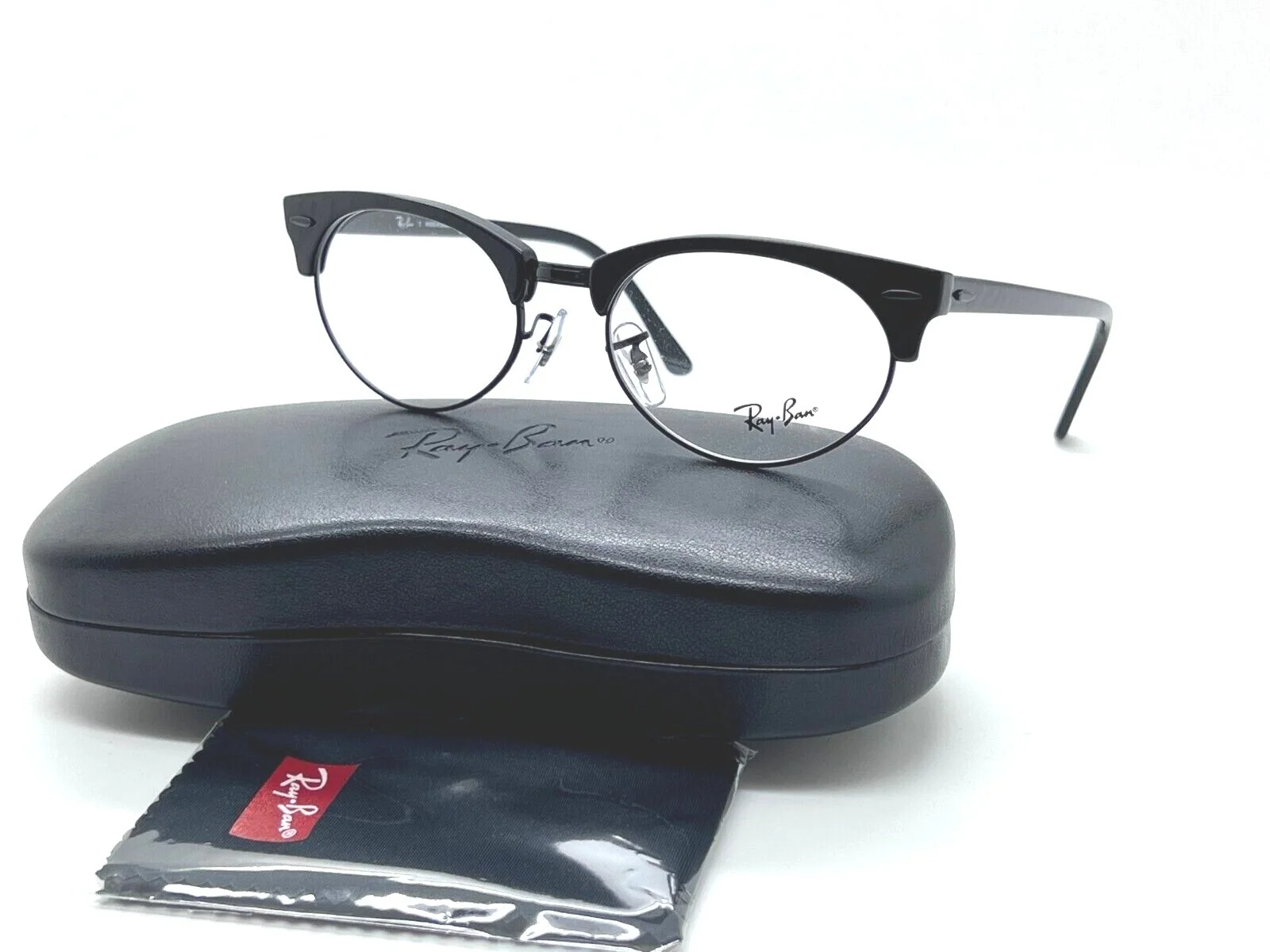 Ray-Ban CLUBMASTER RB 3946V 8049 WRINNKLED BLACK EYEGLASSES FRAME 52-19-145MM