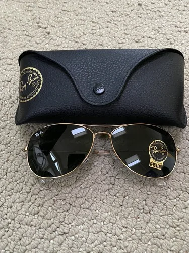 Ray Ban COCKPIT RB3362 59-14-135 Gold Eyeglasses/Sunglasses Frame W Case