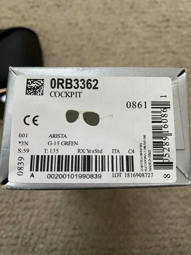Ray Ban COCKPIT RB3362 59-14-135 Gold Eyeglasses/Sunglasses Frame W Case 2