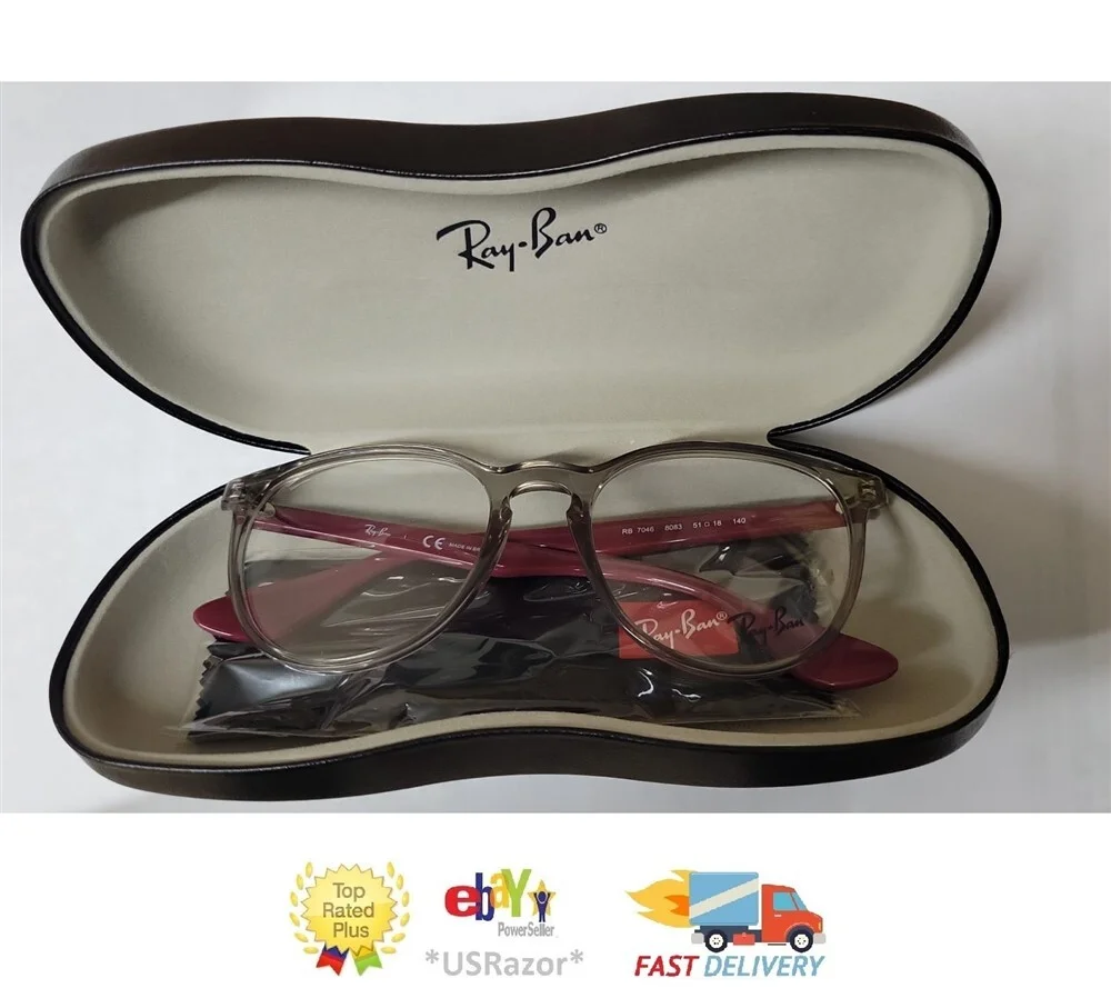 Ray-Ban Eyeglasses Frame Transparent Grey Brazil RX7046 ERIKA 9007 Rayban 8083