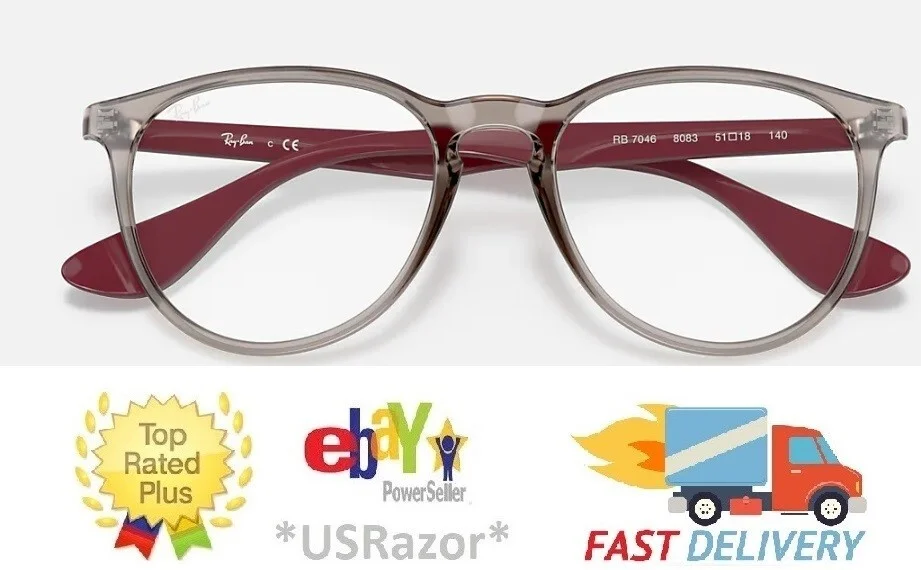 Ray-Ban Eyeglasses Frame Transparent Grey Brazil RX7046 ERIKA 9007 Rayban 8083 3