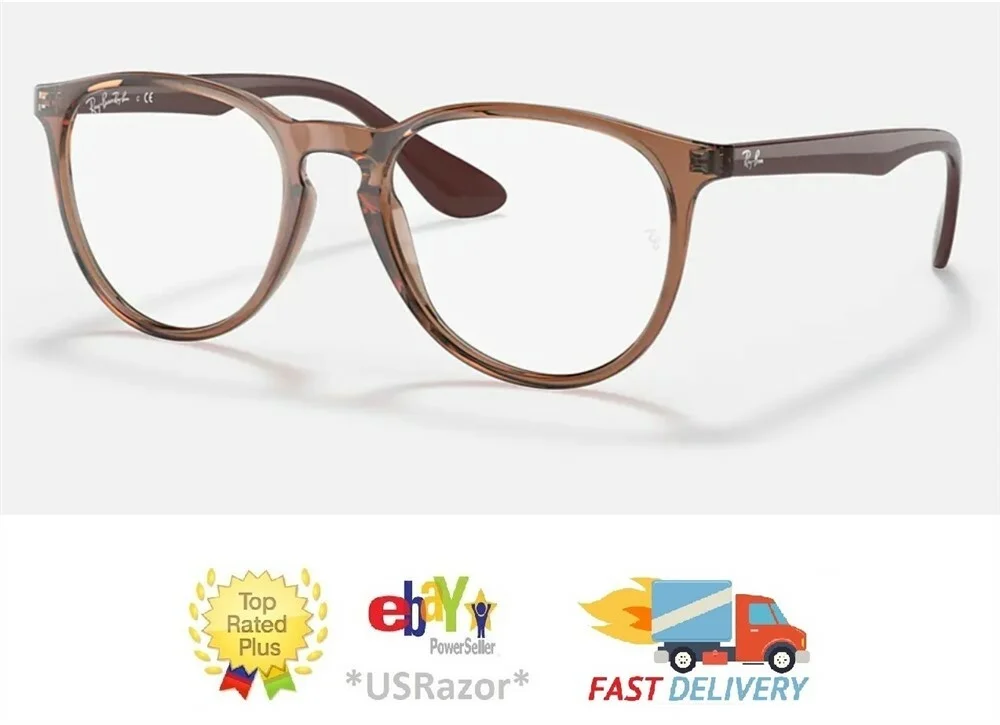 Ray-Ban Eyeglasses Frame Transparent Light Brown Brazil RX7046 ERIKA 9014 Case 2