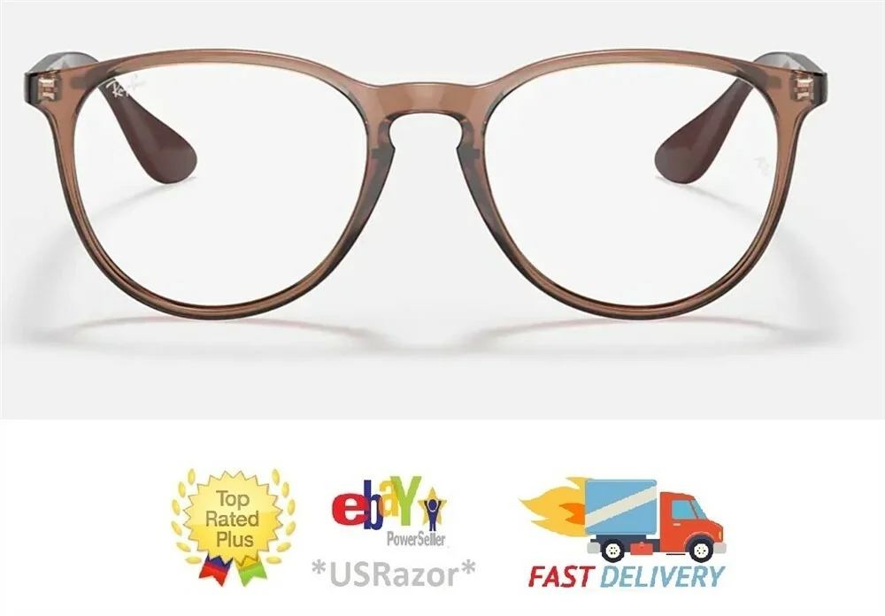 Ray-Ban Eyeglasses Frame Transparent Light Brown Brazil RX7046 ERIKA 9014 Case 3