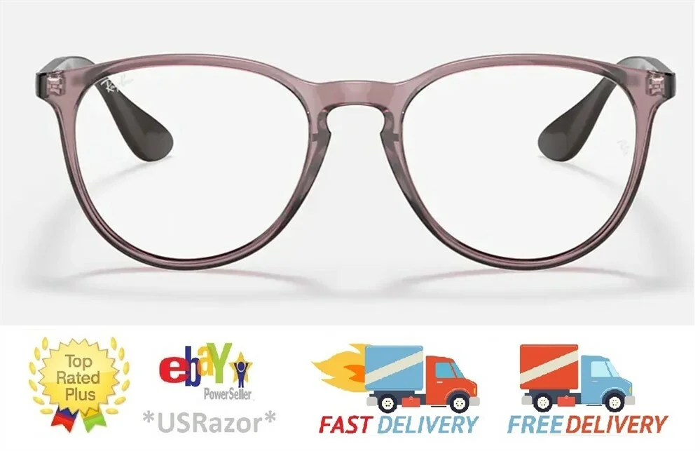 Ray-Ban Eyeglasses Frame Transparent Violet Brown Brazil RX7046 ERIKA 9020 Case 2