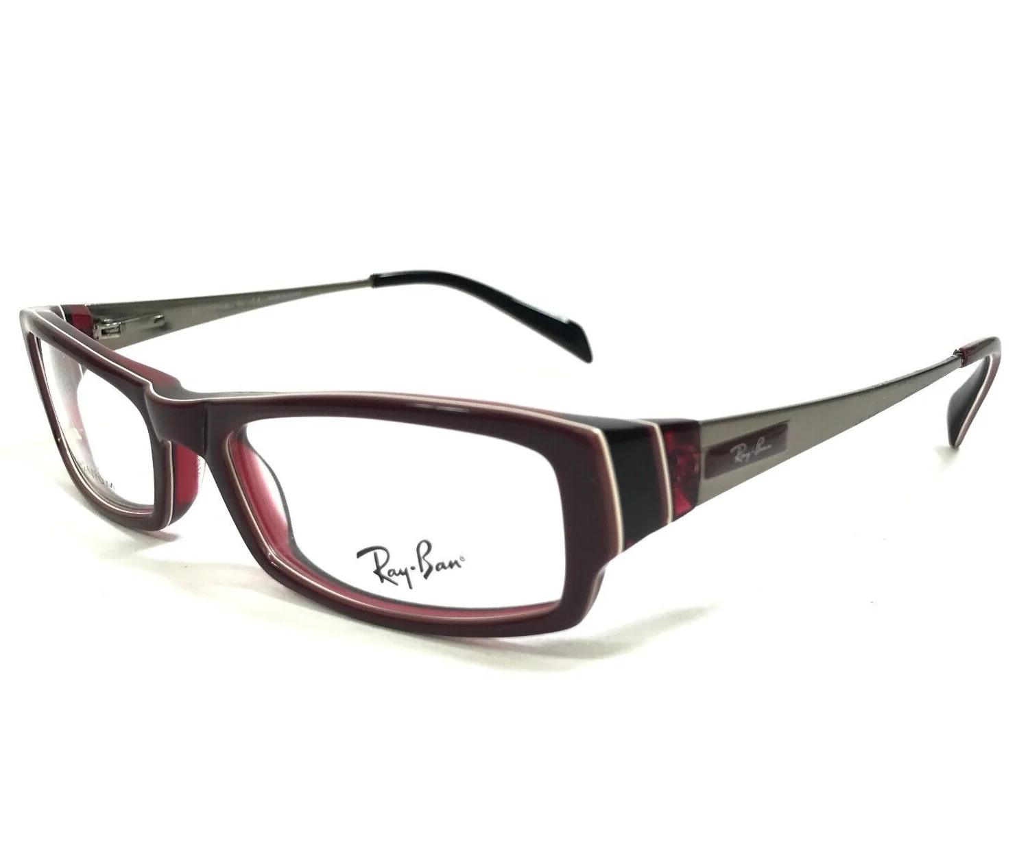 Ray-Ban Eyeglasses Frames RB5136 2286 Purple Red Shiny Silver Titanium 51-16-130