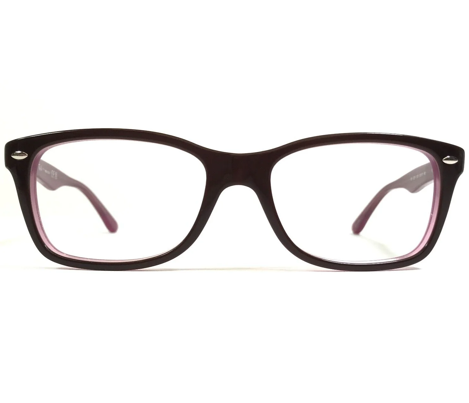 Ray-Ban Eyeglasses Frames RB5228 2126 Dark Brown Clear Purple 53-17-140 2