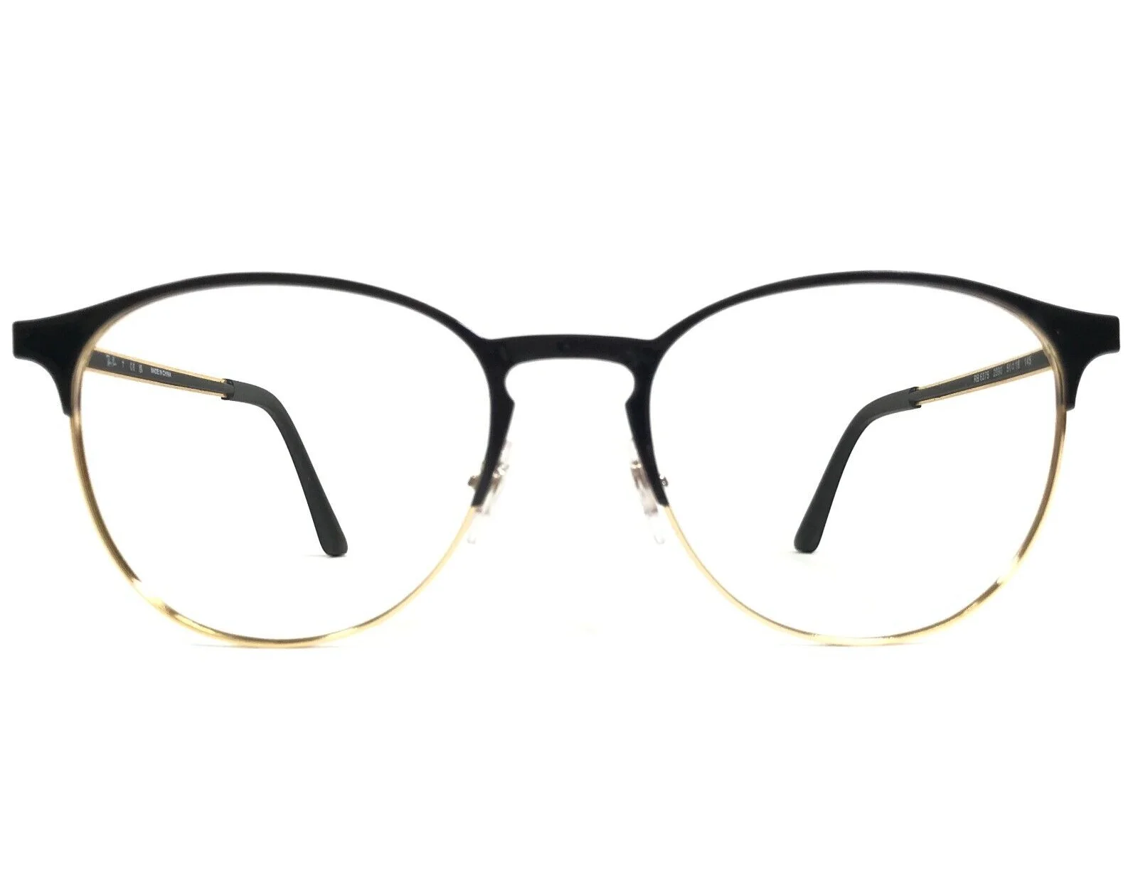 Ray-Ban Eyeglasses Frames RB6375 2890 Black Gold Round Full Rim 51-18-145