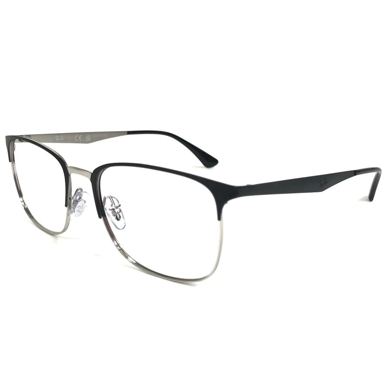 Ray-Ban Eyeglasses Frames RB6421 2997 Black Silver Square Thin Rim 54-19-145