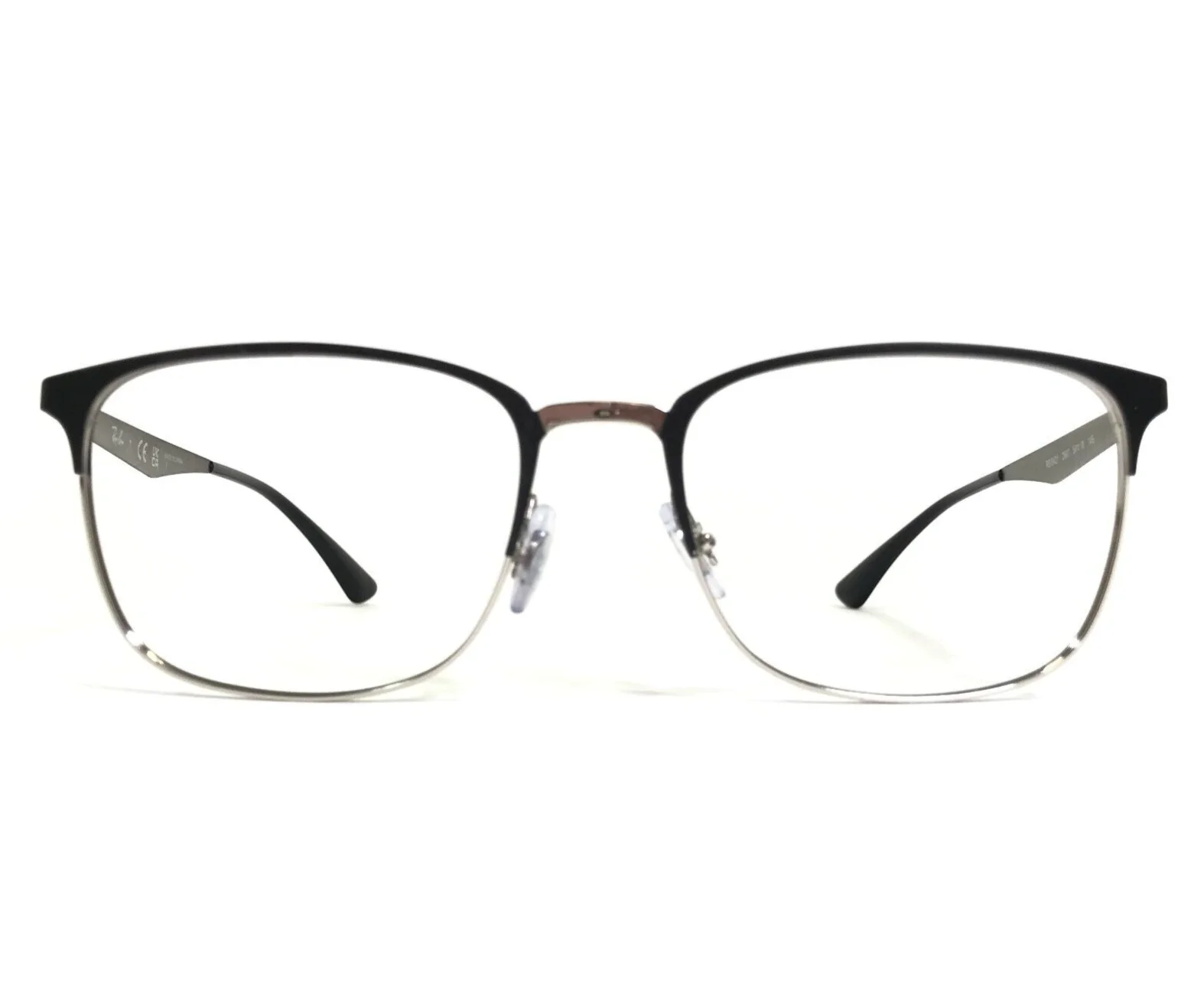 Ray-Ban Eyeglasses Frames RB6421 2997 Black Silver Square Thin Rim 54-19-145 2