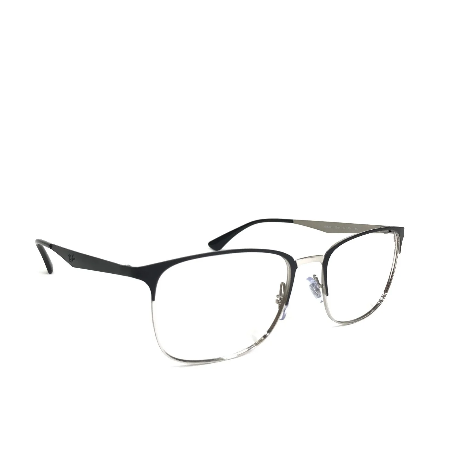 Ray-Ban Eyeglasses Frames RB6421 2997 Black Silver Square Thin Rim 54-19-145 3