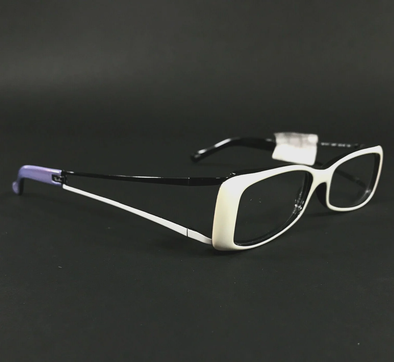Ray-Ban Eyeglasses Frames RB7011 2097 Black White Purple Rectangular 52-16-135 3