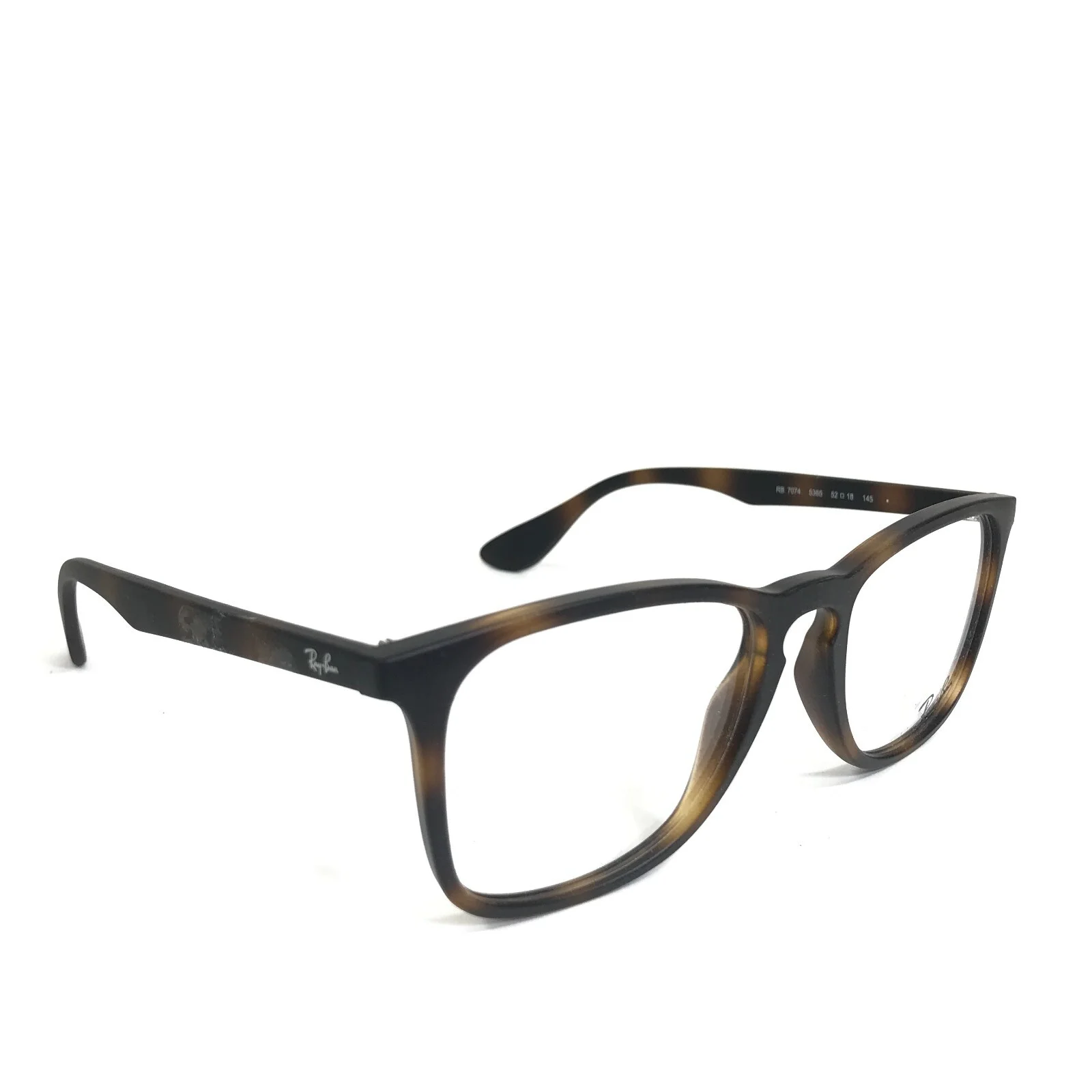Ray-Ban Eyeglasses Frames RB7074 5365 Matte Tortoise Square Full Rim 52-18-145 2