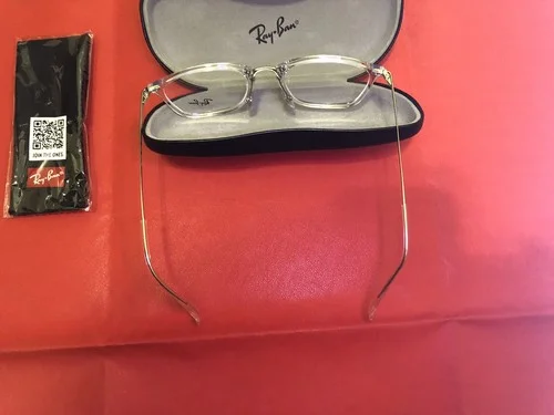 Ray-Ban Eyeglasses Frames RB7164 2001 Clear Silver Square Full Rim 52-20-150 2