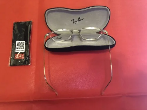 Ray-Ban Eyeglasses Frames RB7164 2001 Clear Silver Square Full Rim 52-20-150 3