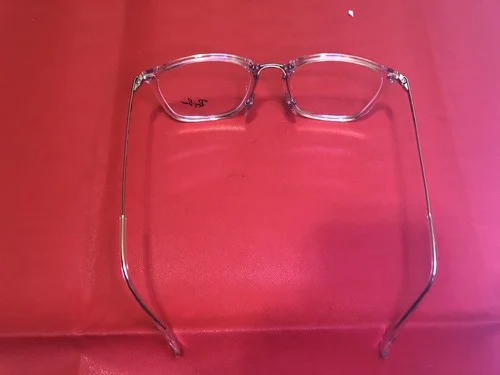 Ray-Ban Eyeglasses Frames RB7164 2001 Clear Silver Square Full Rim 52-20-150 4