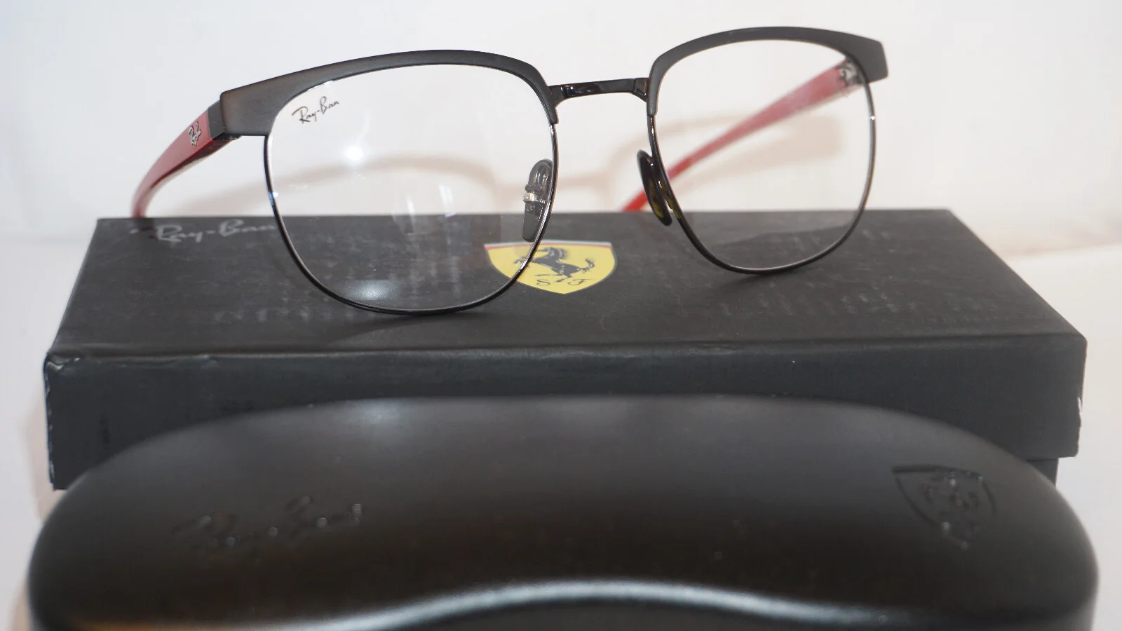 RAY BAN Eyeglasses New Ferrari Matte Black Red RB3698-V-M F041 53 20 145