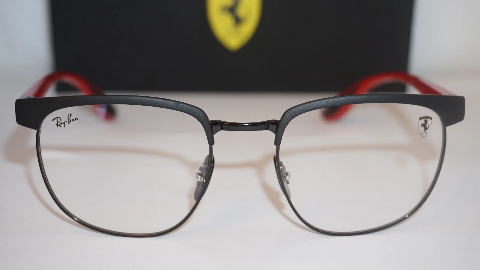 RAY BAN Eyeglasses New Ferrari Matte Black Red RB3698-V-M F041 53 20 145 3