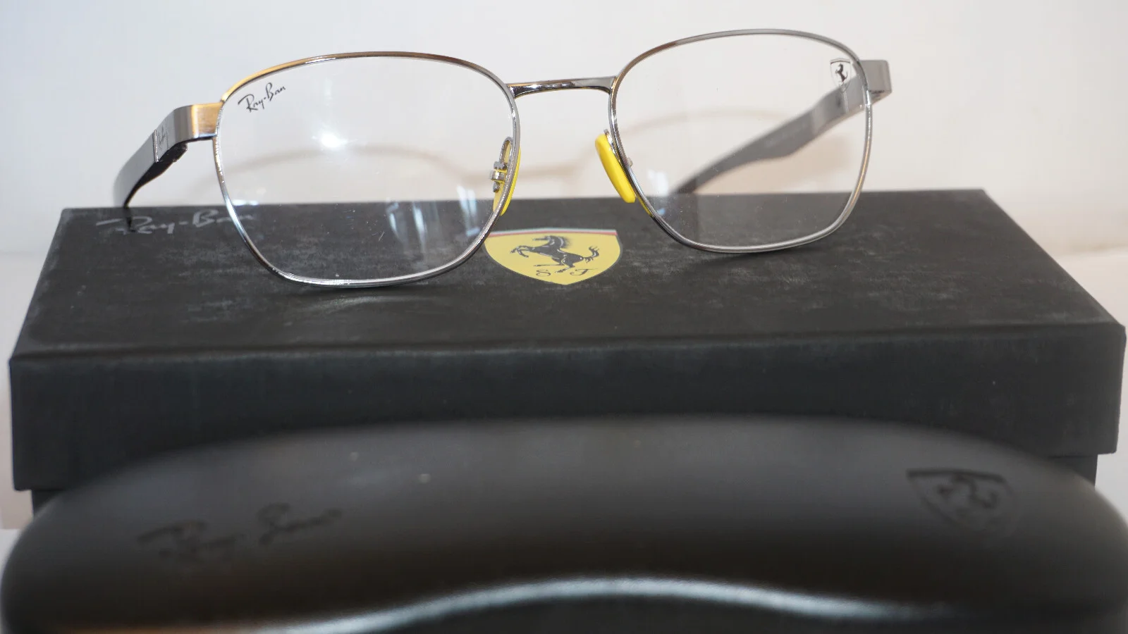 RAY BAN Eyeglasses New Ferrari Silver Yellow RB6480-M F065 52 18 145