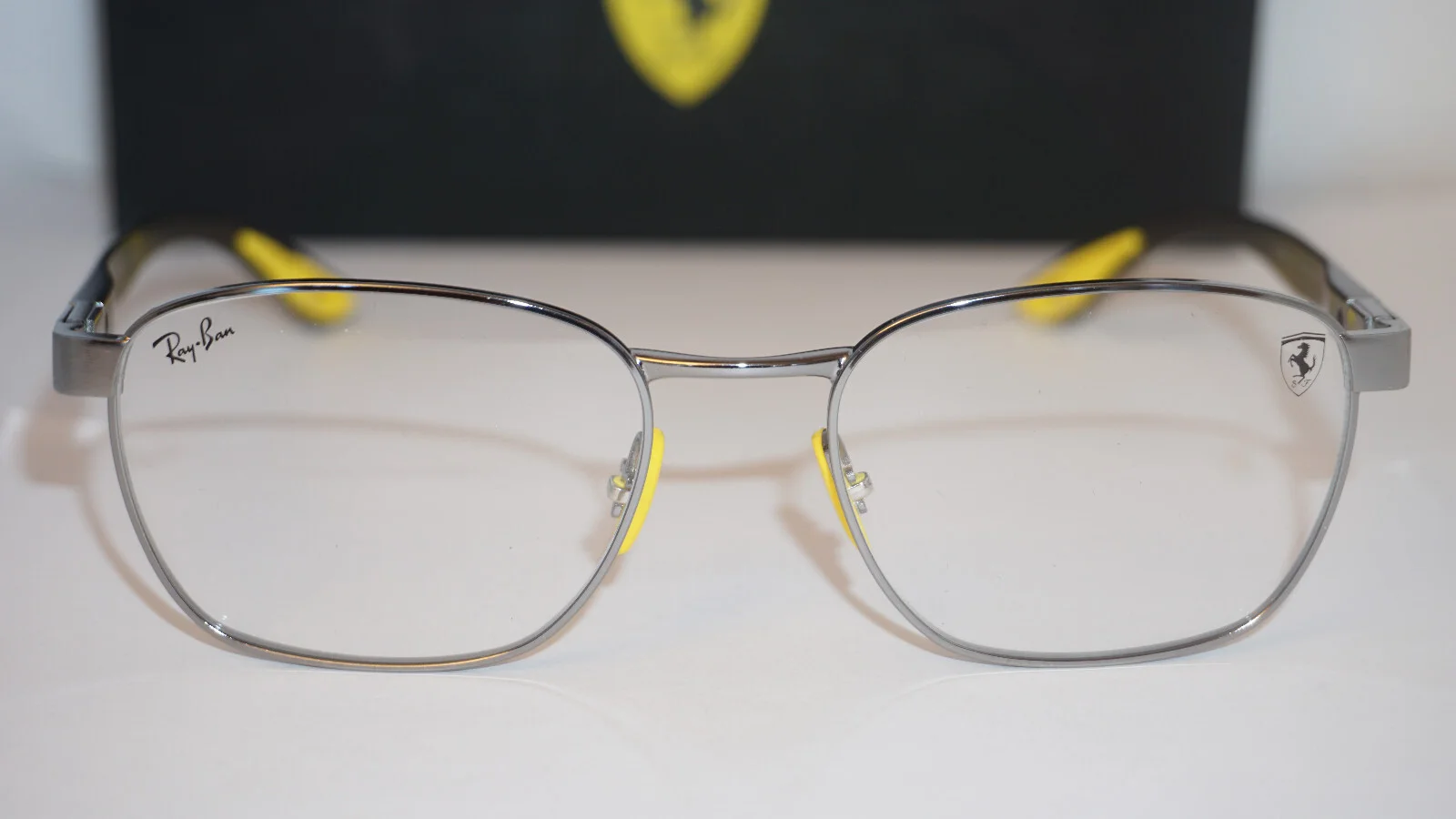 RAY BAN Eyeglasses New Ferrari Silver Yellow RB6480-M F065 52 18 145 3