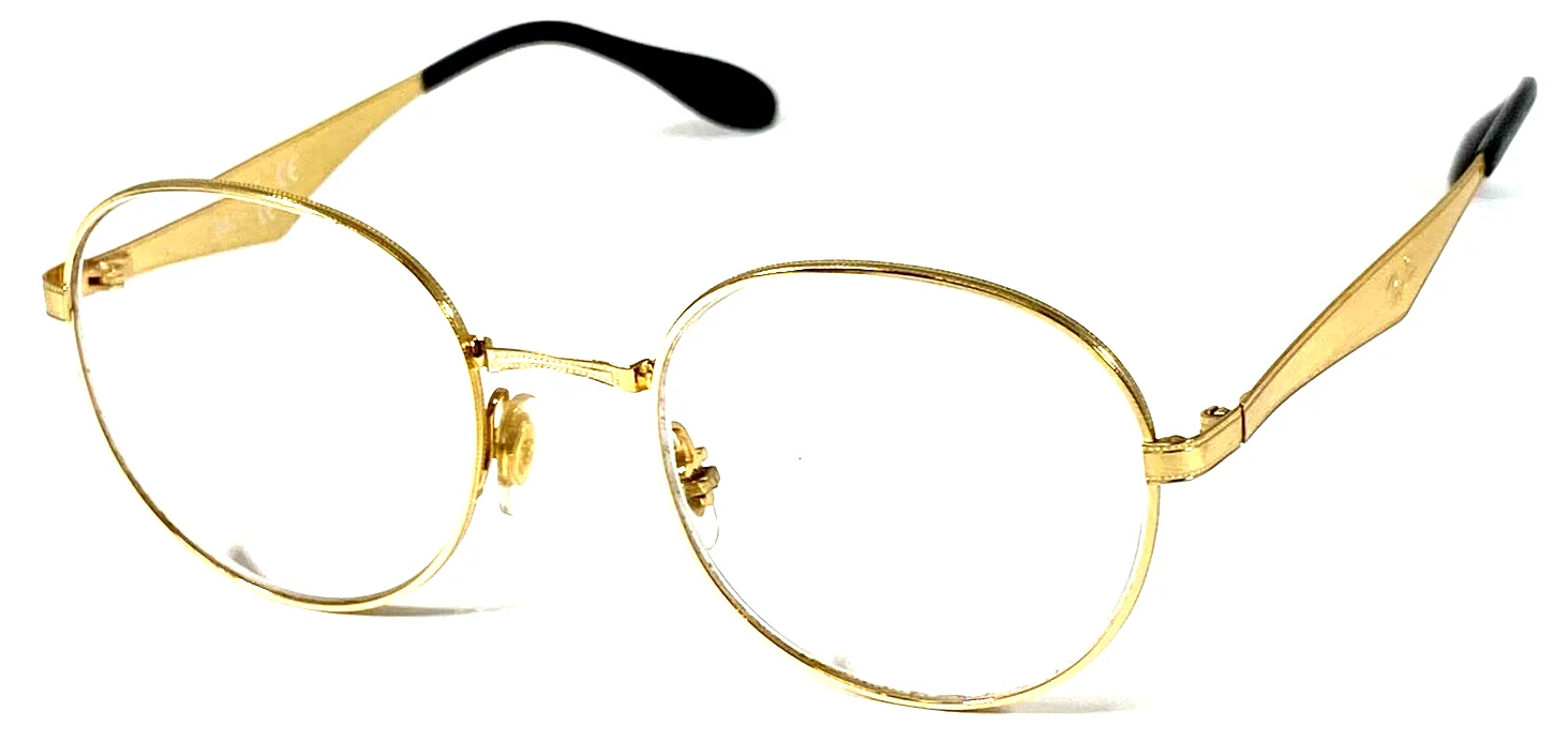 Ray-Ban Eyeglasses RB 6343 2860 Gold Frame Mens Womens Round 50[]19 145 #4752