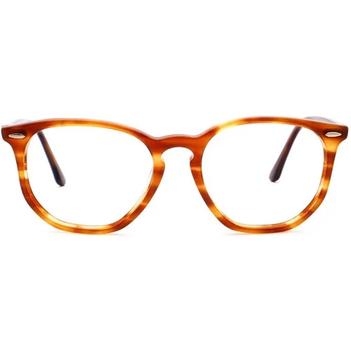 Ray-Ban Eyeglasses RB 7151 5797 Striped Brown Tortoise Hexagonal Frame 52-19 145 2