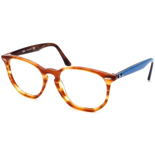 Ray-Ban Eyeglasses RB 7151 5797 Striped Brown Tortoise Hexagonal Frame 52-19 145 3