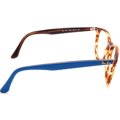 Ray-Ban Eyeglasses RB 7151 5797 Striped Brown Tortoise Hexagonal Frame 52-19 145 4