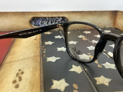 Ray-Ban Eyeglasses RB7177F 2000 Black 51MM Asian Fit Frame Option To Add RX 4